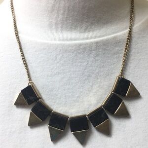 Marlyn Schiff necklace stone goldtone spike